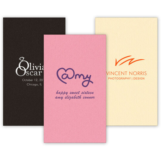 Custom Linen Like Guest Towels with 1-Color Artwork with Text